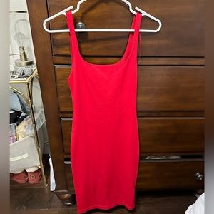 Red Zara bodycon dress